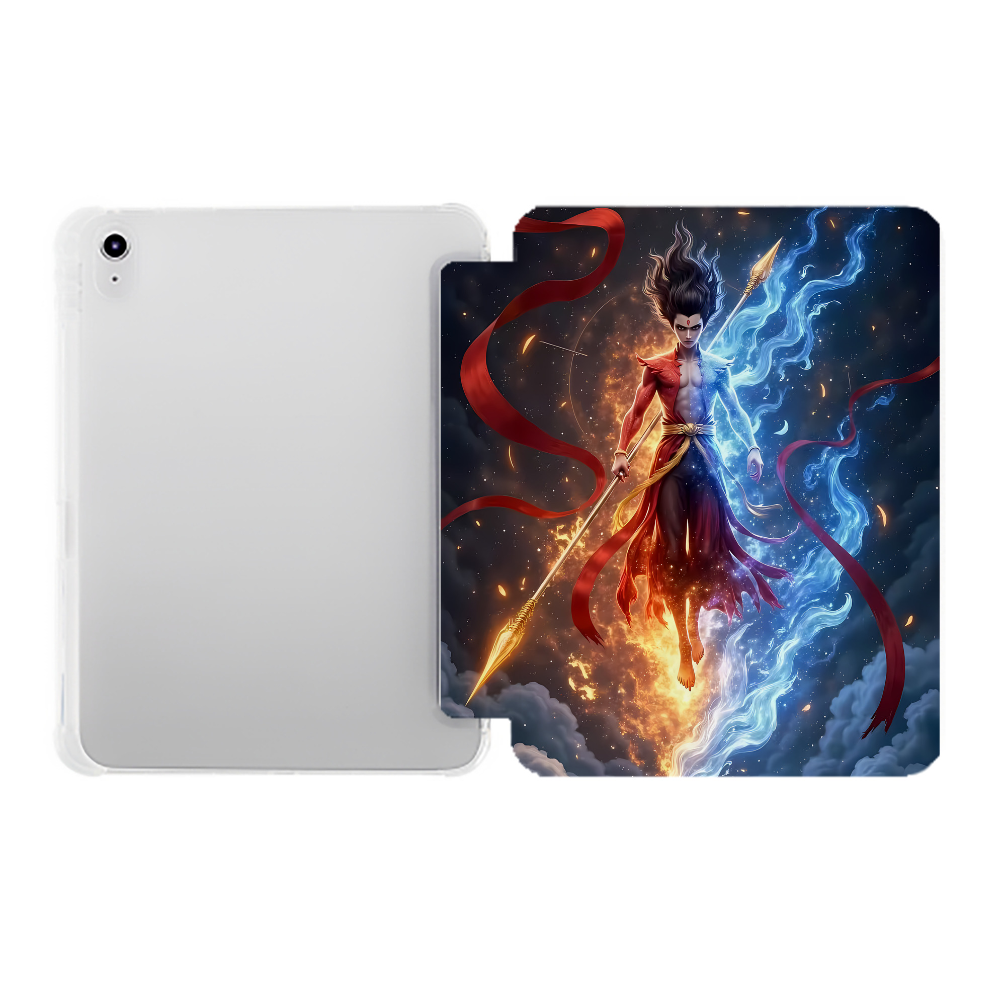 （画像用） Ne Zha 2 ナタ 魔童の大暴れ IPad ケース ペン収納付き 三つ折りスタンド PUレザー×シリコン 対応機種9.5/10.5/10.9インチ